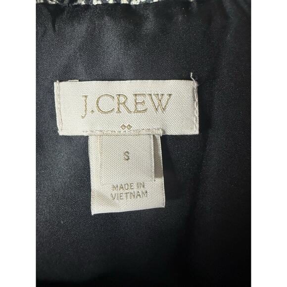 J CREW Puffer Vest Gray Herringbone Pattern Down Filled w/Pockets Size Small - Picture 2 of 7
